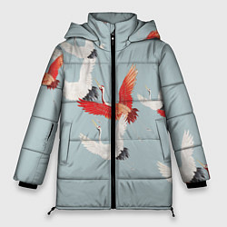 Куртка зимняя женская Стая журавлей, цвет: 3D-светло-серый