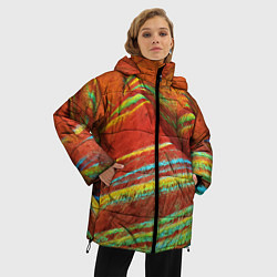 Куртка зимняя женская Знаменитые разноцветные горы Китай, цвет: 3D-красный — фото 2
