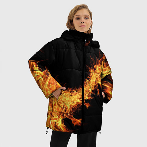Женская зимняя куртка Огонь Стихия / 3D-Красный – фото 3