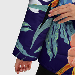 Куртка зимняя женская Цветы Экзотические, цвет: 3D-светло-серый — фото 2