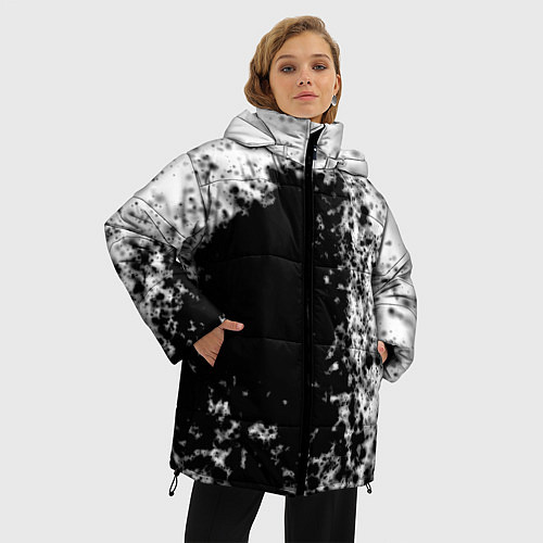 Женская зимняя куртка Черное золото Коллекция Get inspired! Fl-194 / 3D-Светло-серый – фото 3