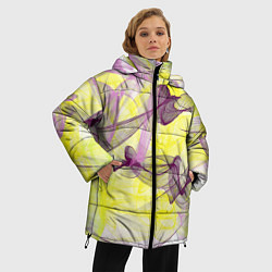 Куртка зимняя женская Абстракция Желтый и розовый Дополнение Коллекция G, цвет: 3D-черный — фото 2