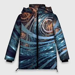 Куртка зимняя женская Абстрактный геометрический паттерн, цвет: 3D-светло-серый