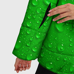 Куртка зимняя женская Зеленый фон с росой, цвет: 3D-красный — фото 2