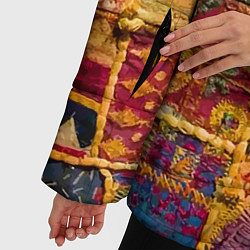 Куртка зимняя женская Пэчворк Лоскутное одеяло Patchwork Quilt, цвет: 3D-красный — фото 2