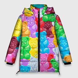 Куртка зимняя женская Мармеладные мишки разноцветные, цвет: 3D-черный