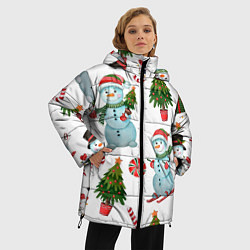 Куртка зимняя женская НОВОГОДНИЕ ПЕРСОНАЖИ NEW YEARS CHARACTERS, цвет: 3D-черный — фото 2
