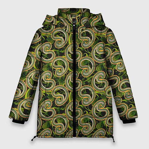 Женская зимняя куртка Текстурные узоры / 3D-Светло-серый – фото 1