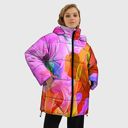 Куртка зимняя женская Красочный цветочный паттерн Весна - Лето 2025 Colo, цвет: 3D-красный — фото 2