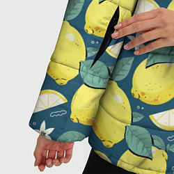 Куртка зимняя женская Cute lemon pattern, цвет: 3D-светло-серый — фото 2