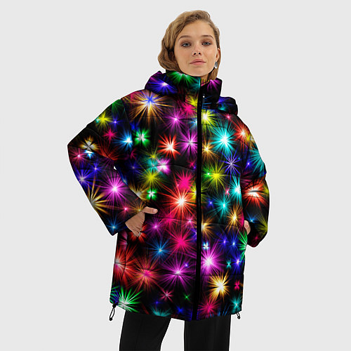 Женская зимняя куртка ЦВЕТНЫЕ ЗВЕЗДЫ COLORED STARS / 3D-Светло-серый – фото 3