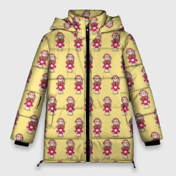 Куртка зимняя женская Обезьянка на грибе, цвет: 3D-красный