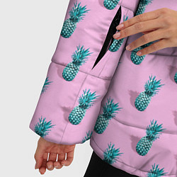 Куртка зимняя женская Неоновые ананасы, цвет: 3D-светло-серый — фото 2
