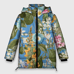 Куртка зимняя женская Цветы Радужный Сад, цвет: 3D-светло-серый