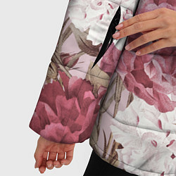 Куртка зимняя женская Цветы Восхитительный Летний Букет Пион, цвет: 3D-черный — фото 2
