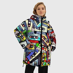 Куртка зимняя женская ТЕКСТУРА АУДИОКАССЕТ, цвет: 3D-красный — фото 2