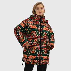 Куртка зимняя женская Узор геометрия треугольная, цвет: 3D-светло-серый — фото 2