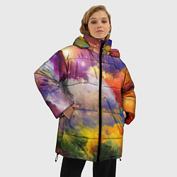Куртка зимняя женская Красочный горный пейзаж Грузия Colorful mountain l, цвет: 3D-красный — фото 2