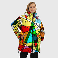 Куртка зимняя женская ЦВЕТНОЙ ВИТРАЖ, цвет: 3D-красный — фото 2
