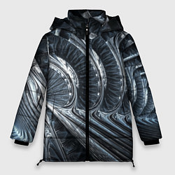 Куртка зимняя женская Фрактальный абстрактный паттерн Броня Fractal Abst, цвет: 3D-светло-серый