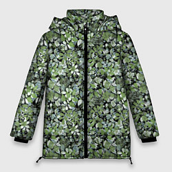 Куртка зимняя женская Летний лесной камуфляж в зеленых тонах, цвет: 3D-красный