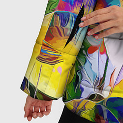 Куртка зимняя женская Цветы Буйство красок Flowers Riot of colors, цвет: 3D-светло-серый — фото 2