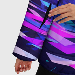 Куртка зимняя женская Абстрактная неоновая композиция Abstract neon comp, цвет: 3D-светло-серый — фото 2