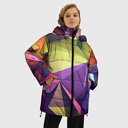 Куртка зимняя женская Geometric 3 D abstraction Геометрическая трехмерна, цвет: 3D-красный — фото 2