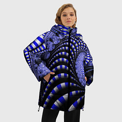Куртка зимняя женская Неоновая спираль Абстракция Neon Spiral Abstractio, цвет: 3D-красный — фото 2