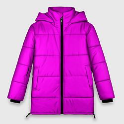 Куртка зимняя женская Однотонный розовый неоновый Пион, цвет: 3D-черный