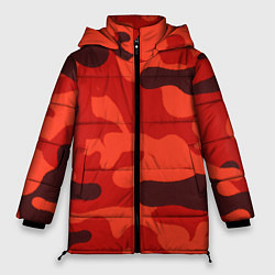 Куртка зимняя женская Рыжий камуфляж Огонь Пятна, цвет: 3D-красный