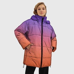 Куртка зимняя женская Трендовый красно-фиолетовый градиент, цвет: 3D-красный — фото 2