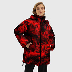 Куртка зимняя женская Красный дым Red Smoke Красные облака, цвет: 3D-черный — фото 2