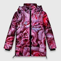 Куртка зимняя женская Гвоздики, цвет: 3D-светло-серый