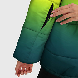 Куртка зимняя женская Радужный красно-желто-зеленый градиент, цвет: 3D-светло-серый — фото 2