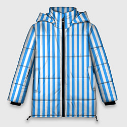 Куртка зимняя женская ПОЛОСКИ СИНИЕ, цвет: 3D-светло-серый