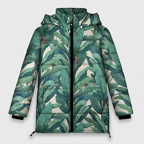 Женская зимняя куртка Листья Банановых Деревьев / 3D-Светло-серый – фото 1