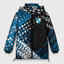 Куртка зимняя женская Bmw след шин, цвет: 3D-красный