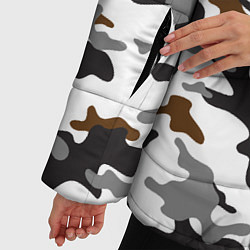 Куртка зимняя женская Камуфляж Чёрно-Белый Camouflage Black-White, цвет: 3D-красный — фото 2