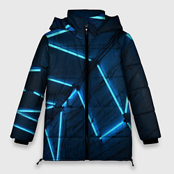 Женская зимняя куртка Неоновые лампы и кирпичный эффект - Голубой