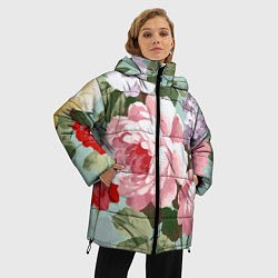 Куртка зимняя женская Букет роз Лето, цвет: 3D-черный — фото 2