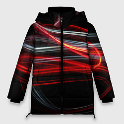 Женская зимняя куртка Волнообразные линии неона - Красный