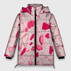 Куртка зимняя женская 3D hearts, цвет: 3D-черный