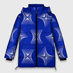 Куртка зимняя женская ABSTRACT PATTERN ON A BLUE BACKGROUND, цвет: 3D-черный