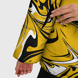 Куртка зимняя женская Черно-желтые разводы, цвет: 3D-красный — фото 2