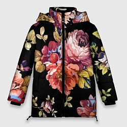 Куртка зимняя женская Розы в летней ночи Fashion trend, цвет: 3D-черный
