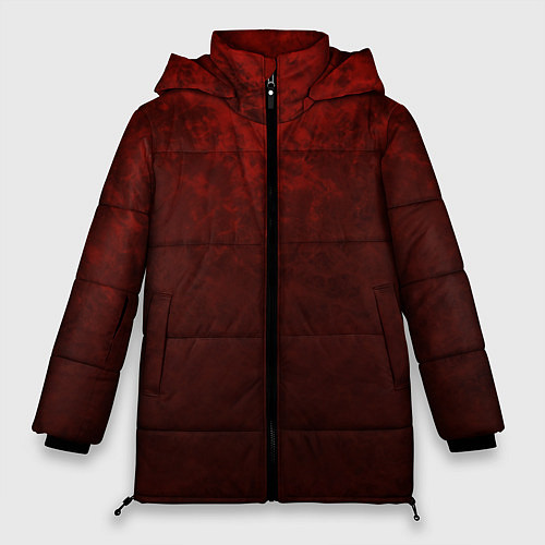Женская зимняя куртка Мраморный красно-черный градиент / 3D-Светло-серый – фото 1