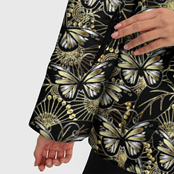 Куртка зимняя женская Бабочки black gold, цвет: 3D-светло-серый — фото 2