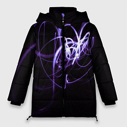 Куртка зимняя женская Неоновый узор - Фиолетовый, цвет: 3D-черный