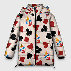 Куртка зимняя женская Джокер карты масть cards joker clown, цвет: 3D-светло-серый